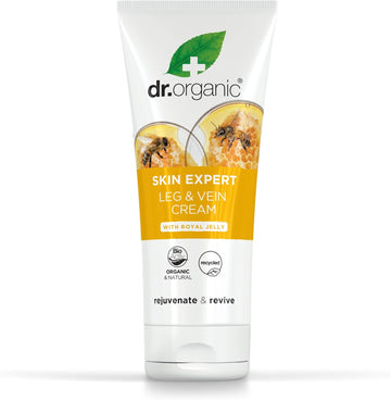 Dr Organic Skin Expert Leg & Vein Cream With Organic Royal Jelly, Moisturising, Heavy Legs, Natural, Vegetarian, Cruelty-Free, Paraben & Sls-Free, Recycled & Recyclable, 200Ml, Packaging May Vary