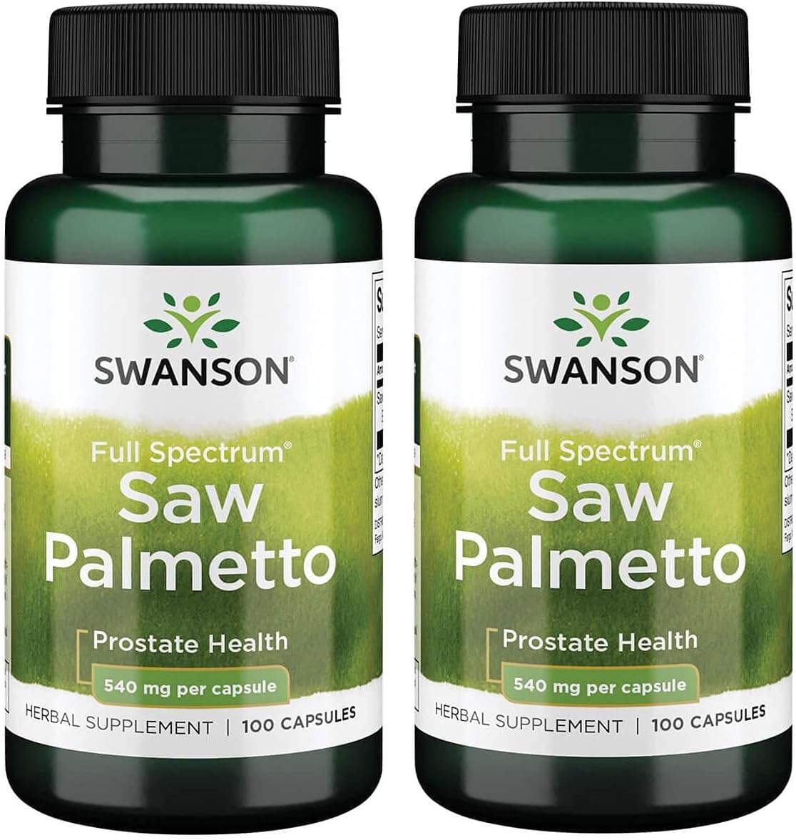 Swanson Saw Palmetto - Herbal Supplement Promoting Male Prostate Health Support - Natural Hair Supplement & Urinary Health Support - 540 Mg 100 Capsules (2 Pack)
