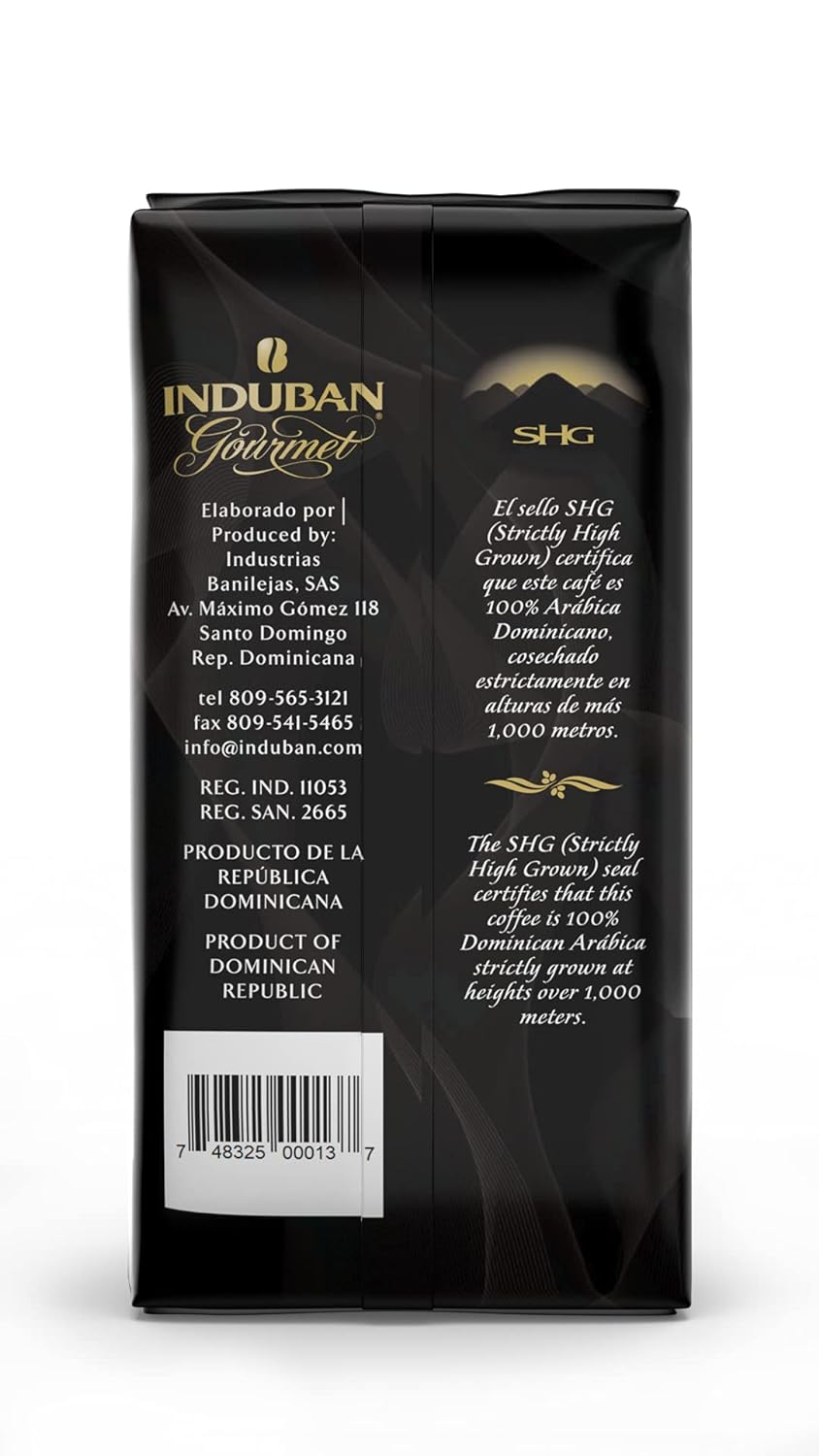 Induban Gourmet, 16 oz Bag, Whole Bean Coffee, Medium Roast - Premium 100% Arabica Coffee from the Dominican Republic (Pack of 1) : Grocery & Gourmet Food