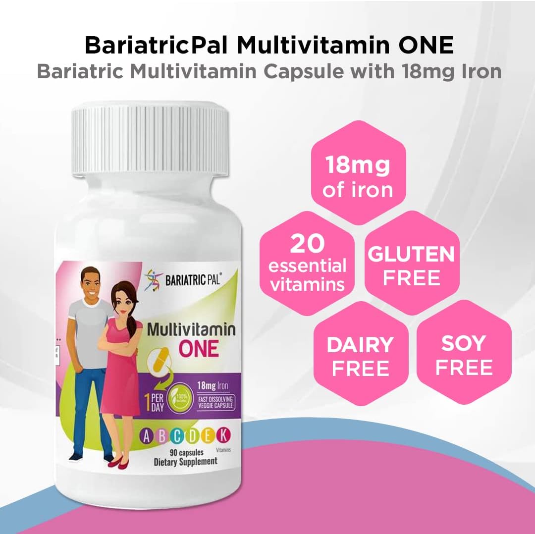 BariatricPal Multivitamin ONE 1 per Day! Bariatric Multivitamin Capsule with 18mg Iron (90 Count) : Health & Household