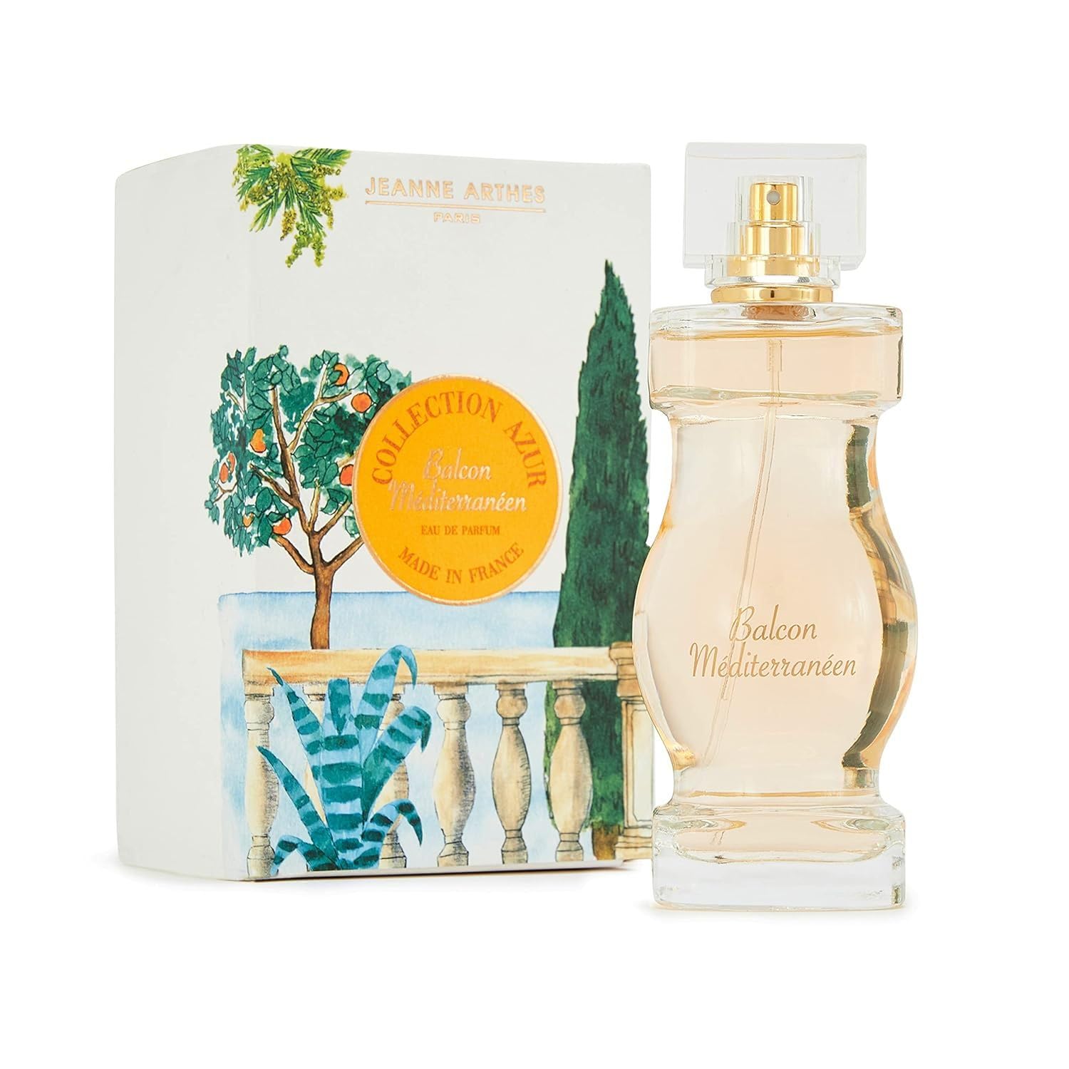 French Way Of Life, Collection Azur, Balcon Mediterranéen Eau De Parfum, Spray Perfume For Women, Fruity Floral Scent, Notes Of Lemon, Mint, Made In France, 3.3 Fl.Oz