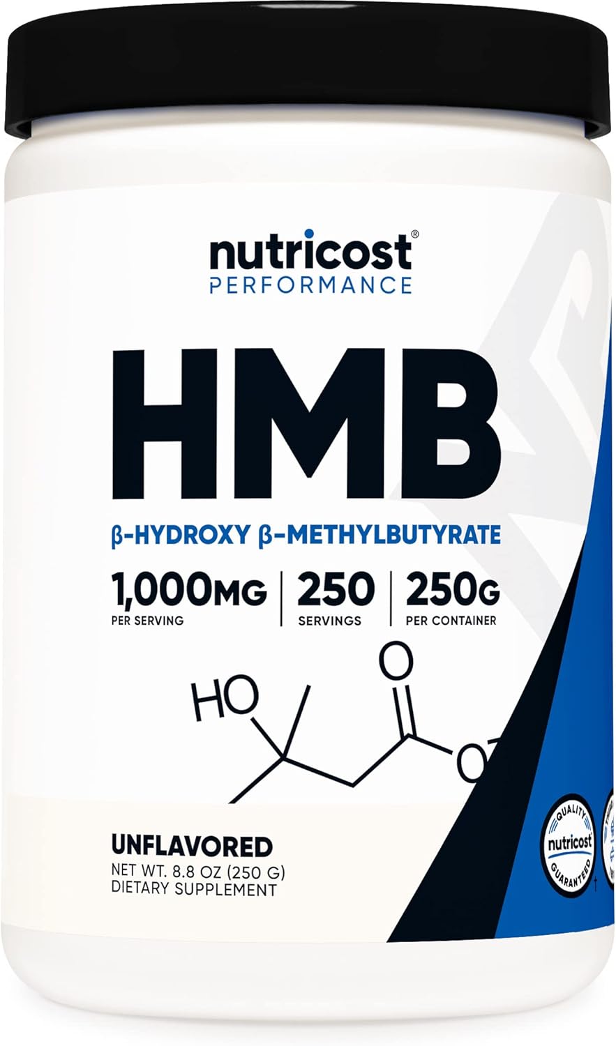 Nutricost HMB Powder (Beta-Hydroxy Beta-Methyutyrate) 250 Grams - Gluten Free & Non-GMO