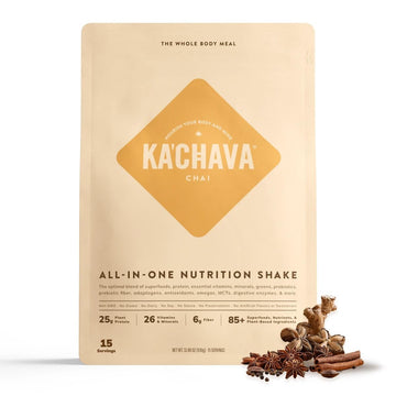 Ka'Chava Meal Replacement Shake - A Blend Of Organic Superfoods And Plant-Based Protein - The Ultimate All-In-One Whole Body Meal. 15 Meals Per Bag. (Chai), 32.2757 Ounce