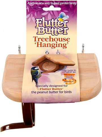 Jacobi Jayne FB-THH Flutter Butter Treehouse Hanging Feeder, Wood?FB-THH