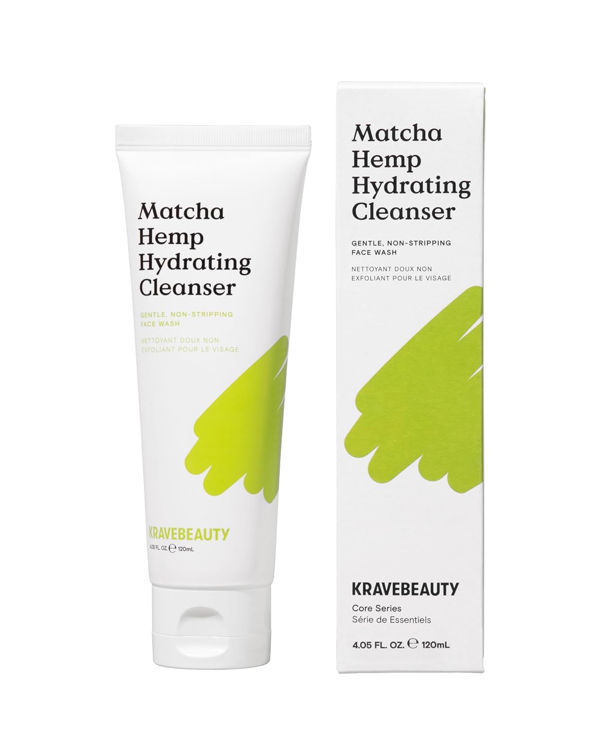 Kravebeauty Matcha Hemp Hydrating Cleanser - Daily Gentle Non-Stripping Face Wash Enriched With Matcha And Hemp Seed Oil, For All Skin Types, Vegan And Cruelty Free, 4.05 Fl Oz