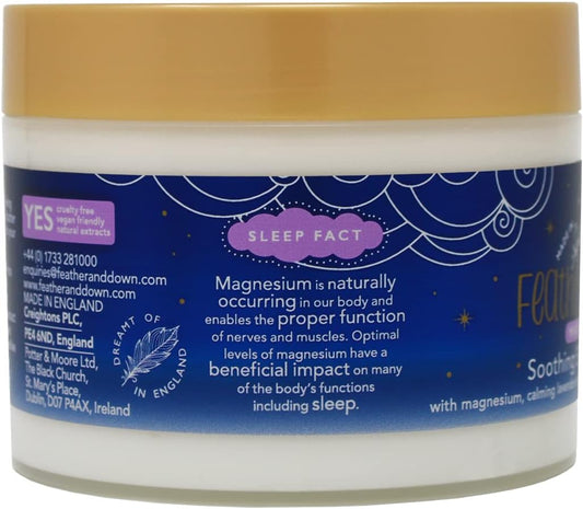 Feather & Down Magnesium Soothing Sleep Butter (300Ml) - With Magnesium, Calming Lavender & Chamomile Essential Oils To Aid Sleep. Vegan Friendly & Cruelty Free