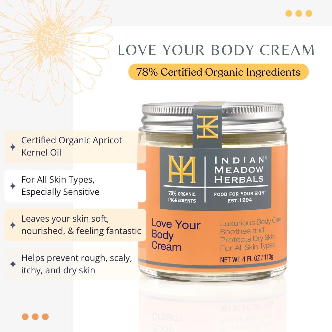 Indian Meadow Herbals Love Your Body Cream (4oz) - Luxurious Ultra Repair Cream Soothes & Protects Dry, Itchy Skin, scaly, sensitive skin. For Face & Body. : Body Gels And Creams : Beauty & Personal Care