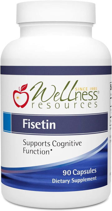 Wellness Resources Fisetin - Best Value (100mg, 90 Capsules) - Novusetin Supplement for Memory, Focus, Brain Health - Gluten-Free, Non-GMO, Vegan