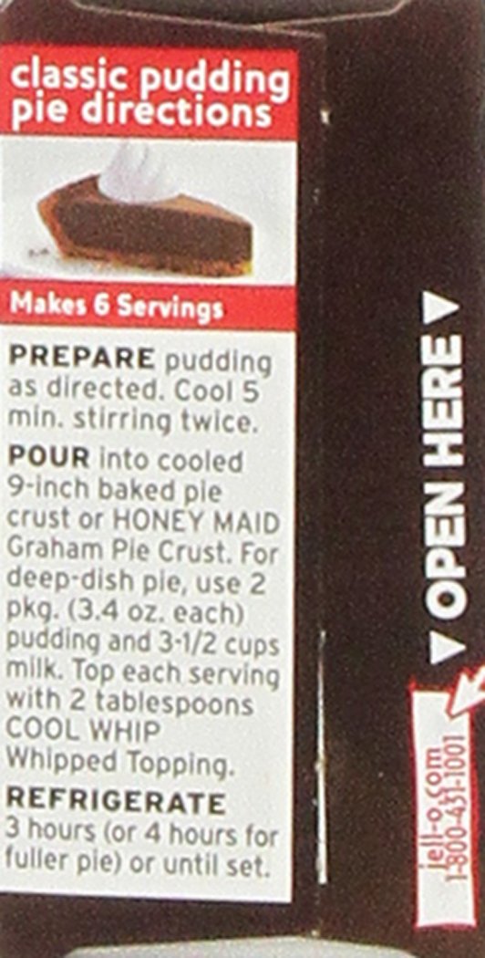 Jell-O Chocolate Fudge Cook & Serve Pudding & Pie Filling 3.4-Oz (Pack Of 4)