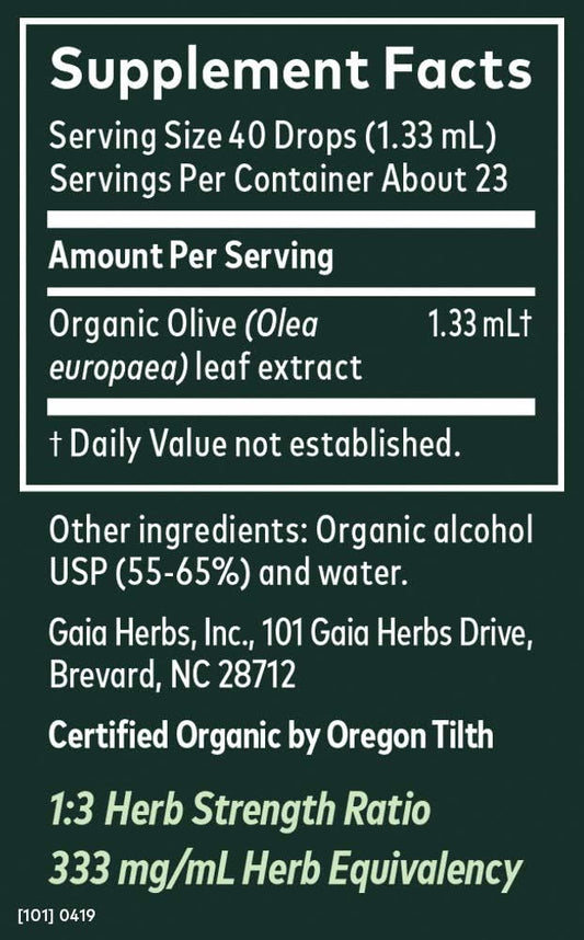 Gaia Herbs Olive Leaf 1  , Liq Extract