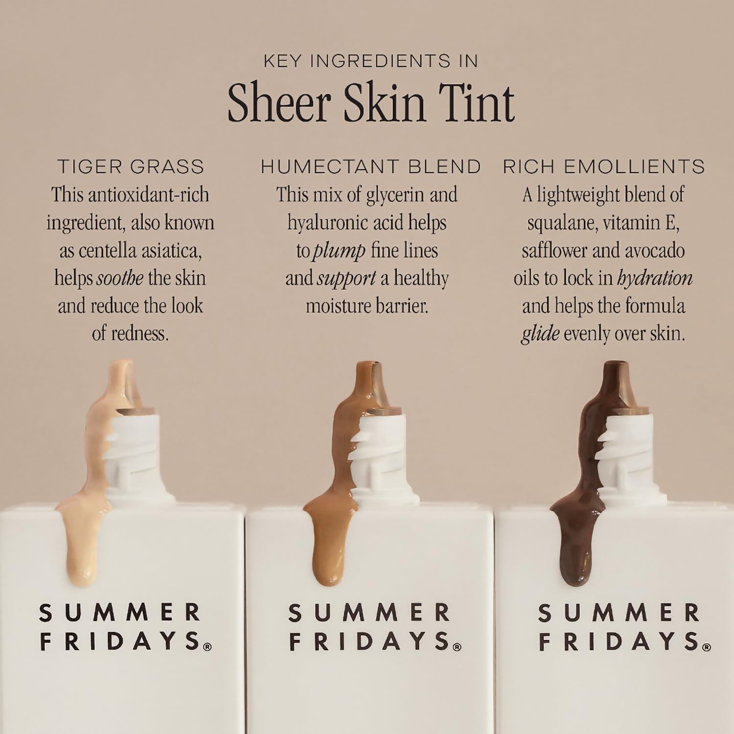 Summer Fridays Sheer Skin Tint - Tinted Moisturizer with Hyaluronic Acid - Helps Diminish Uneven Skin Tone - Sheer to Light Coverage - Shade 4.5 - Medium with Cool Peach Undertones (1 Fl Oz) : Beauty & Personal Care