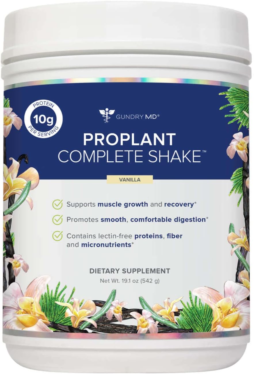 Gundry MD? Pro Plant Complete Shake? High-Fiber Plant Protein Blend, 20 Servings (Vanilla)