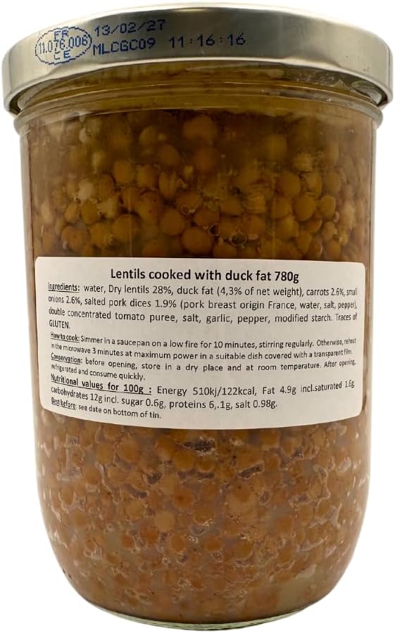 La Belle Chaurienne Lentils Cooked In Duck Fat 780G
