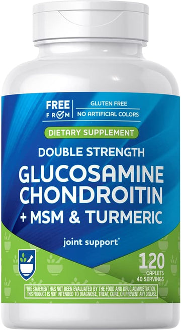 Rite Aid DS Glucosamine Chondr MSM Coated Caplets 120 Count, Supports Healthy Cartilage, Protects Joints and Bones, Antioxidant Formula