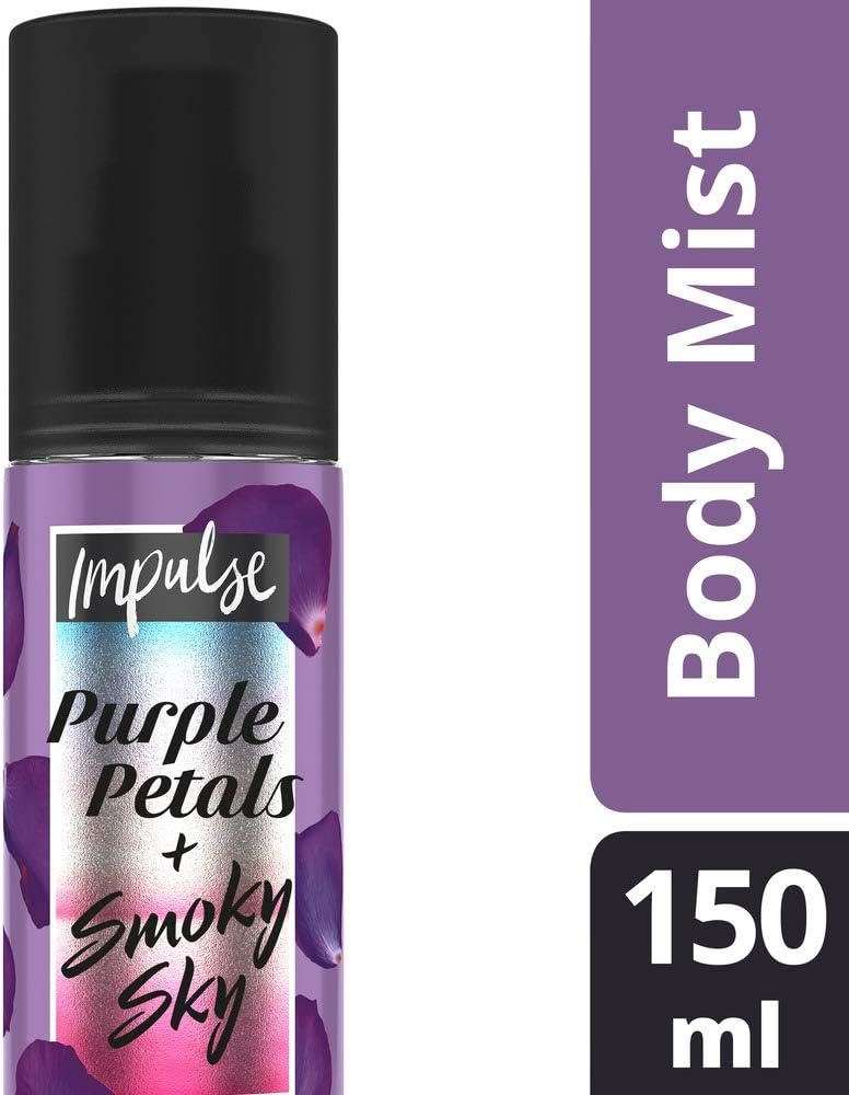 Impulse Body Mist, Purple Petals + Smoky Sky, Fragrance Spray, Pack Of 6, 150Ml