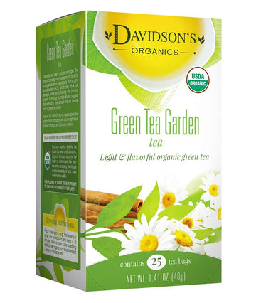 Davidson'S Organics, Green Tea Garden, 25-Count Tea Bags, Pack Of 6