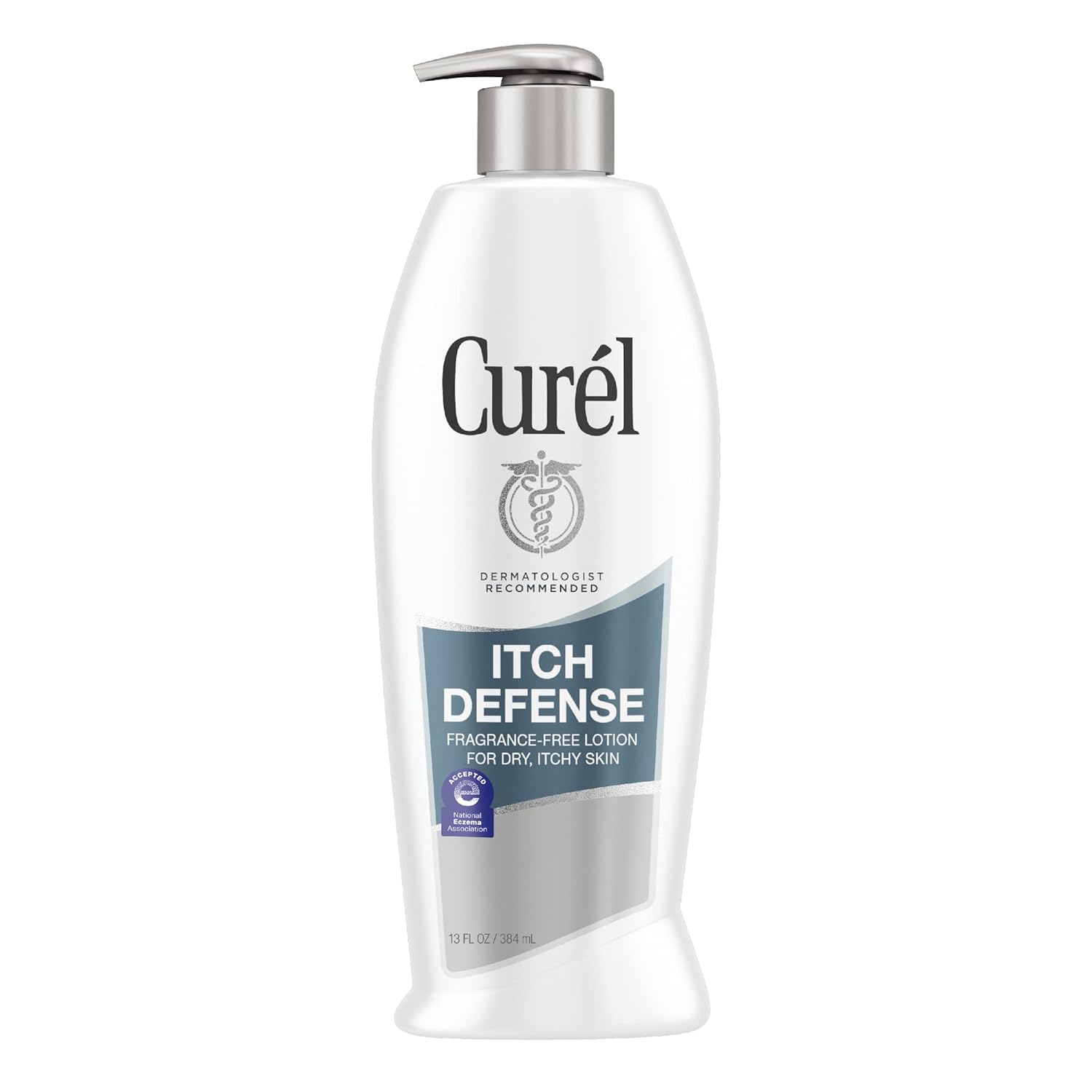 Curel Itch Defense Calming Body Lotion For Dry Itchy Skin, Moisturizer With Advanced Ceramide Complex, Pro-Vitamin B5, Shea Butter, 13 Oz (Packaging May Vary)