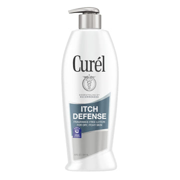 Curel Itch Defense Calming Body Lotion For Dry Itchy Skin, Moisturizer With Advanced Ceramide Complex, Pro-Vitamin B5, Shea Butter, 13 Oz (Packaging May Vary)