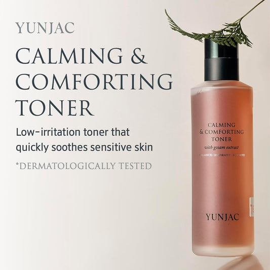 Yunjac Calming & Comforting Toner (5.07 Fl Oz) - Low Irritation Toner For Sensitive Skin. Instant Cooling Solution With Pha For Smoother Skin. For Daily Use
