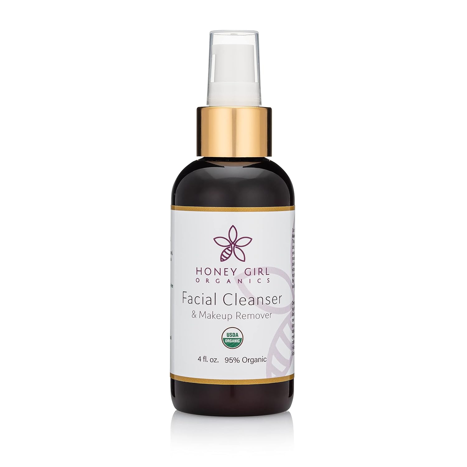 Honey Girl Organics Facial Cleanser, Usda Organic Cleanser & Makeup Remover W/Beeswax, Evoo & Lemon Oil. Remove Dirt, Balance Skin, Ease Inflammation. Naturally Has Pollen, Propolis, Royal Jelly. 4Oz