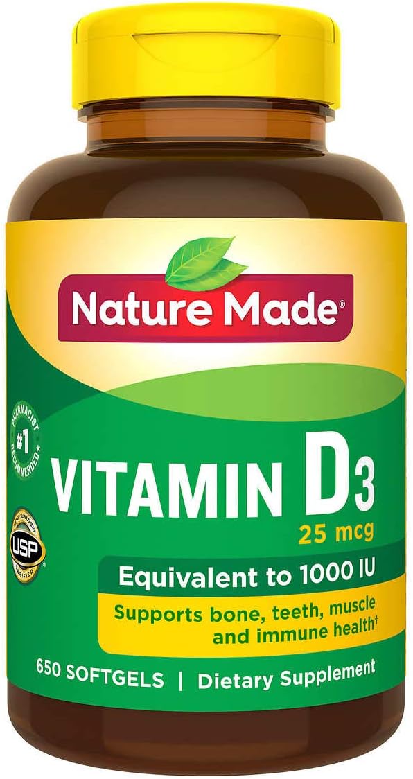 Nature Made Vitamin D3 25 Mcg., 650 Softgels