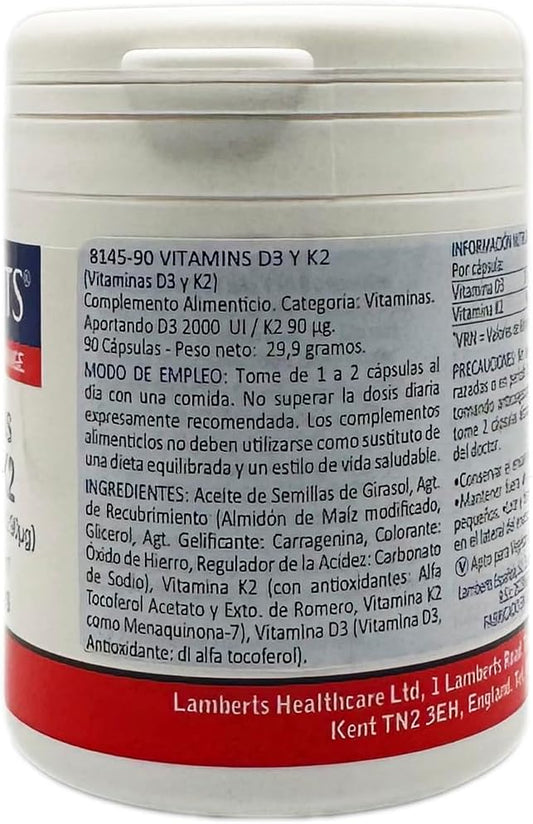 Lamberts Vitamin D3 2000Iu & K2 90µg Complex 90 Capsules