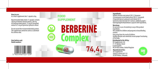 Hepatica Berberine Complex 500Mg | 120 Vegan Capsules | High Strength Metabolic, Blood Sugar Health Support | 3Rd Party Lab Tested | Gluten & Gmo Free