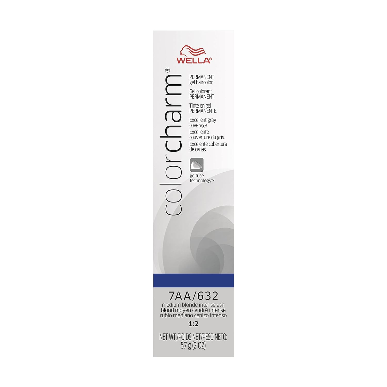 Colorcharm Permanent Gel, Hair Color For Gray Coverage, 7Aa Medium Ash Blonde