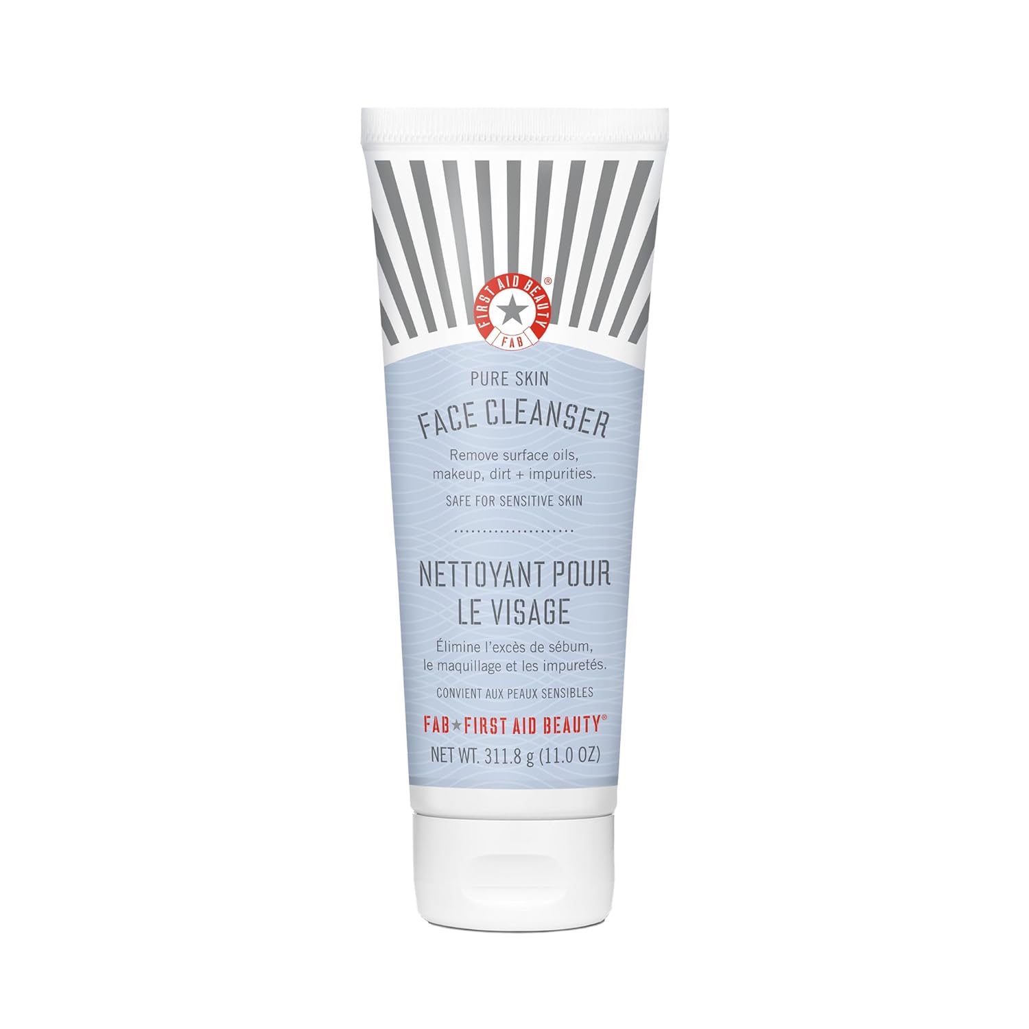 First Aid Beauty - Pure Skin Face Cleanser, Effectively Removes Makeup, Dirt, And Impurities, Gentle Cleanser Leaves Skin Soft & Supple, Safe For Sensitive Skin, Fragrance Free, 11 Oz
