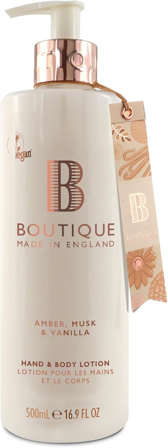 Boutique Mandarin, Basil & Grapefruit Fragrance Hand & Body Lotion 500Ml – Vegan Body Moisturiser With Essential Oils, Made In England – Lightly Scented Refreshing Hand & Body Care