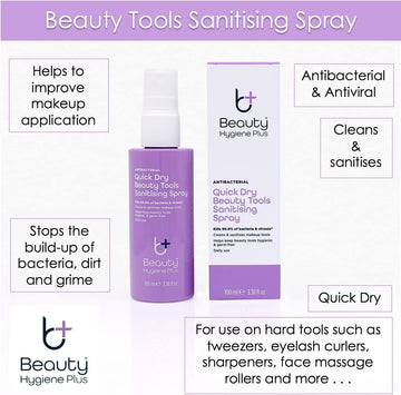 Beauty Hygiene Plus Makeup Tools Sanitising Spray Quick Dry Antibacterial Antiviral 100Ml