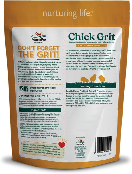 Manna Pro Chick Grit With Probiotics | Formulated With Probiotics And Supports Healthy Digestion | 5 Pounds