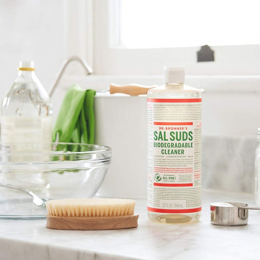 Dr. Bronner's - Sal Suds Biodegradable Cleaner (1 Gallon) - All-Purpose Cleaner, Pine Cleaner for Floors, Laundry and Dishes, Cuts Grease and Dirt