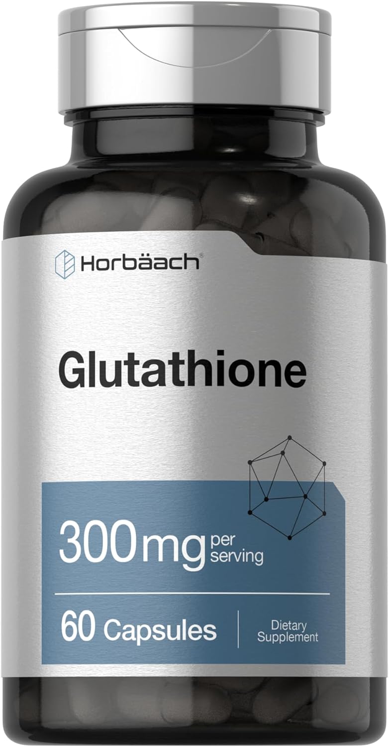 Horbaach Glutathione | 300mg | 60 Capsules | Non-GMO & Gluten Free Supplement | Reduced Form