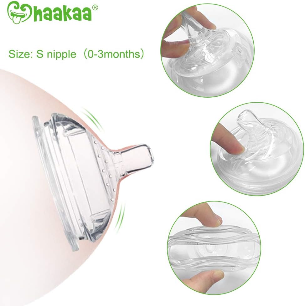 haakaa Manual Breast Pump Breast Milk Collector Gen 3 Multi-Functional Feeding Set 5.4oz/160ml : Baby