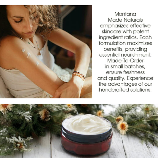 Montana Snow Lotion - Organic Handmade Hydrating Daily Moisturizing Lotion For Extremely Dry Skin, Shea Body Lotion, 100% Natural Non Toxic Body Lotion, Vit E And Aloe Vera 8Oz (Big Sky Snow) : Beauty & Personal Care