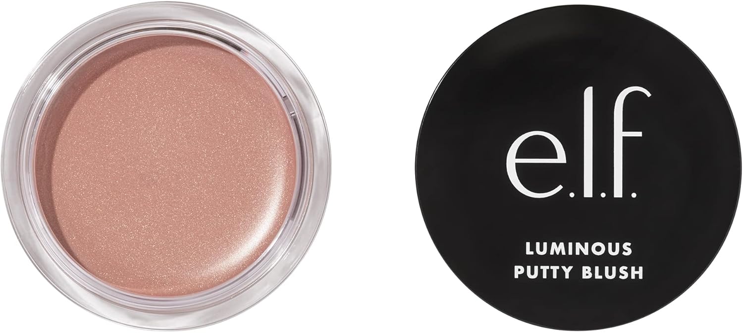 E.L.F. Luminous Putty Blush, Putty To Powder Blush With A Shimmer Finish, Lightweight, Buildable Formula, Bermuda, 10 G (Pack Of 1)
