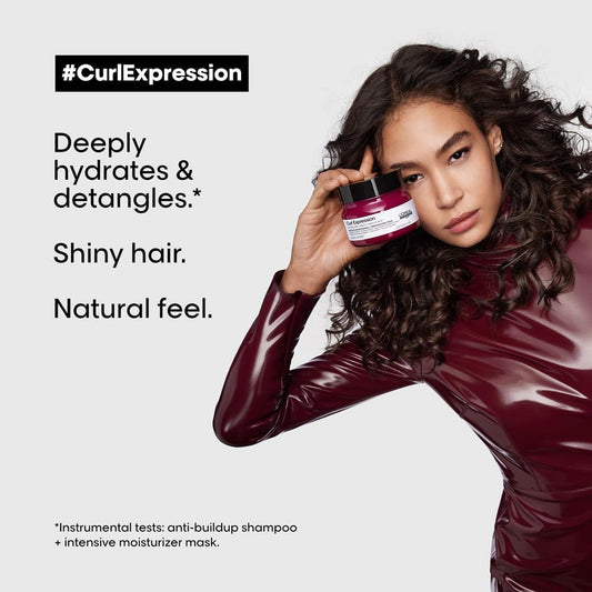 L'Oréal Professionnel | Reichhaltige, Feuchtigkeitsspendende Maske Für Lockiges, Lockiges Und Krauses Haar, Curl Expression, Serie Expert, 250 Ml
