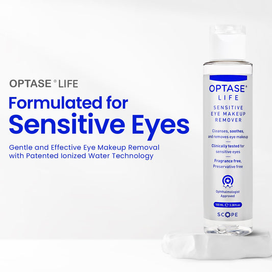 Optase Life Sensitive Eye Makeup Remover – Gentle & Effective For All Skin Types - Breakthrough Innovation Vs Traditional Micellar Water - 100Ml