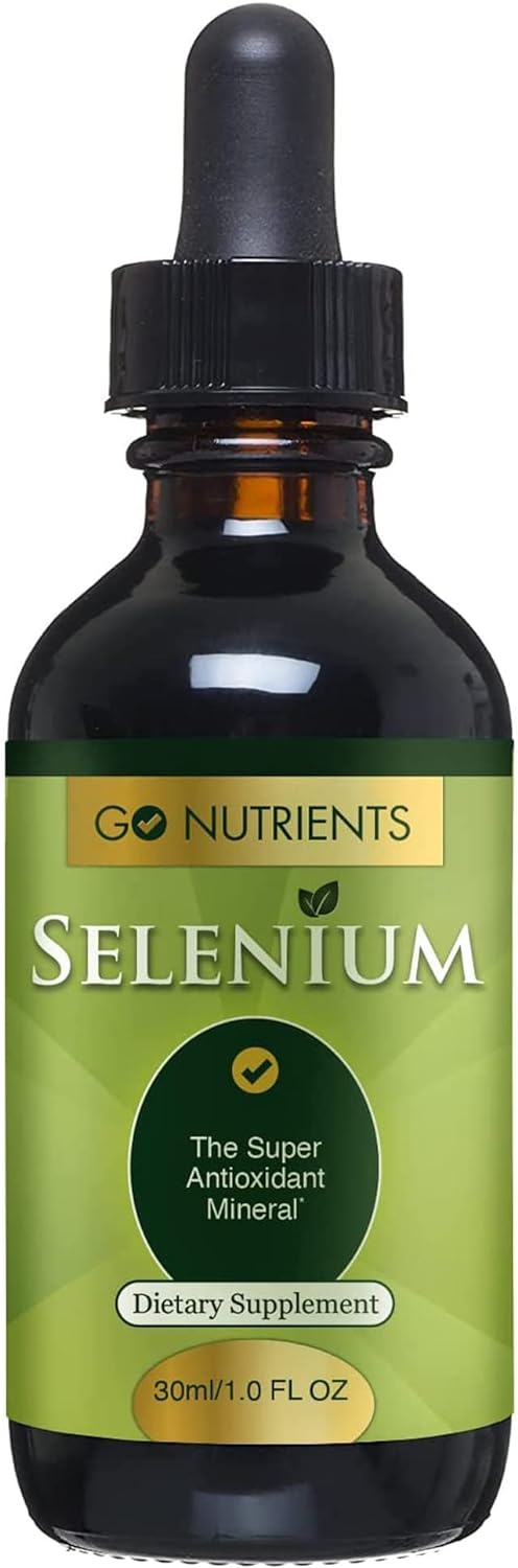 Go Nutrients Selenium 200 mcg Supplement, Yeast-Free Liquid Drops, Sel