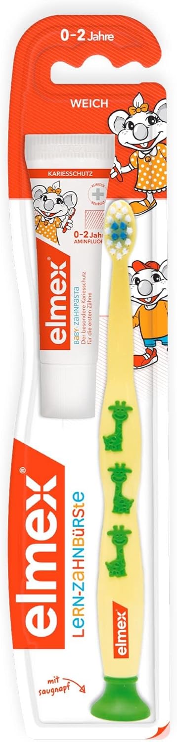 Elmex Educational Toothbrush With Elmex Children'S Toothpaste 12 Ml 0-3 Years Assorted Pack Of 1