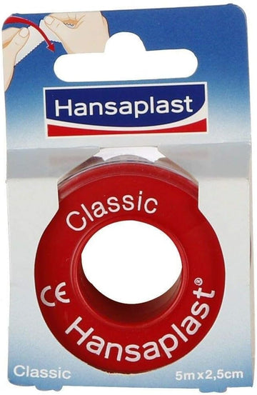 Hansaplast Fixierpflaster Classic, 5 M X 2,5 Cm - 1 Rolle - B013Gbs20Y | Packung (5 M)