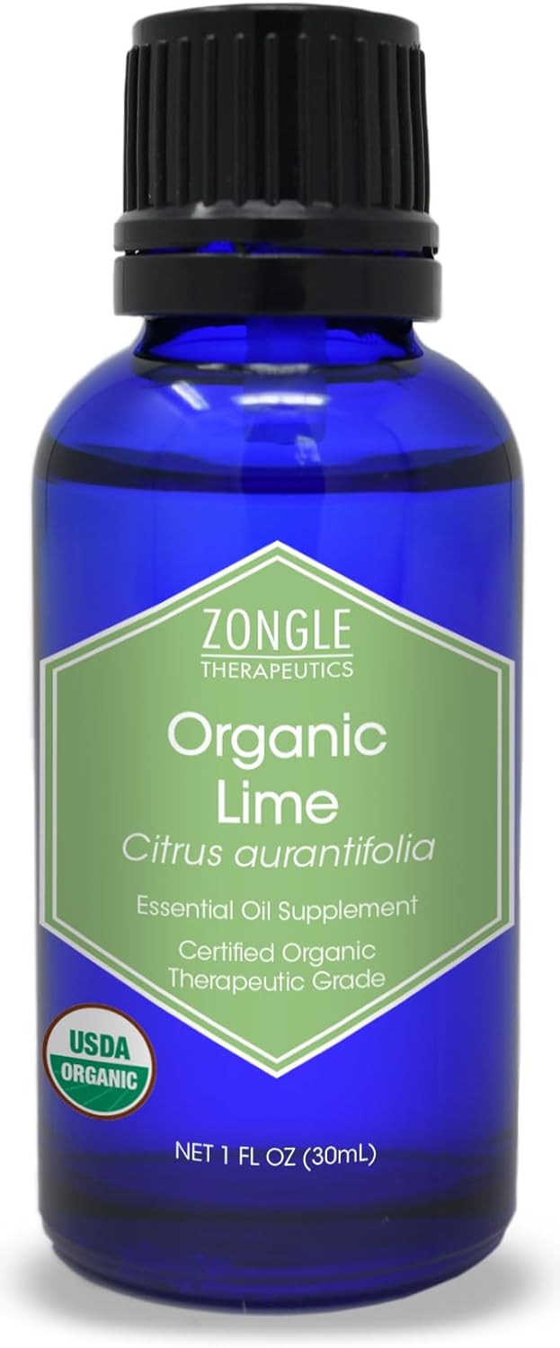 Organic Lime Essential Oil By Zongle – 100% Pure Natural, Therapeutic & Food Grade For Cooking, Aromatherapy, Topical & Oral Use – 1 Oz