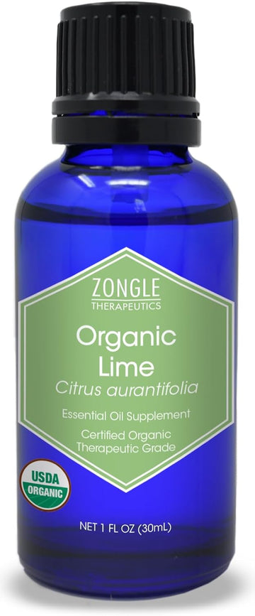 Organic Lime Essential Oil By Zongle – 100% Pure Natural, Therapeutic & Food Grade For Cooking, Aromatherapy, Topical & Oral Use – 1 Oz