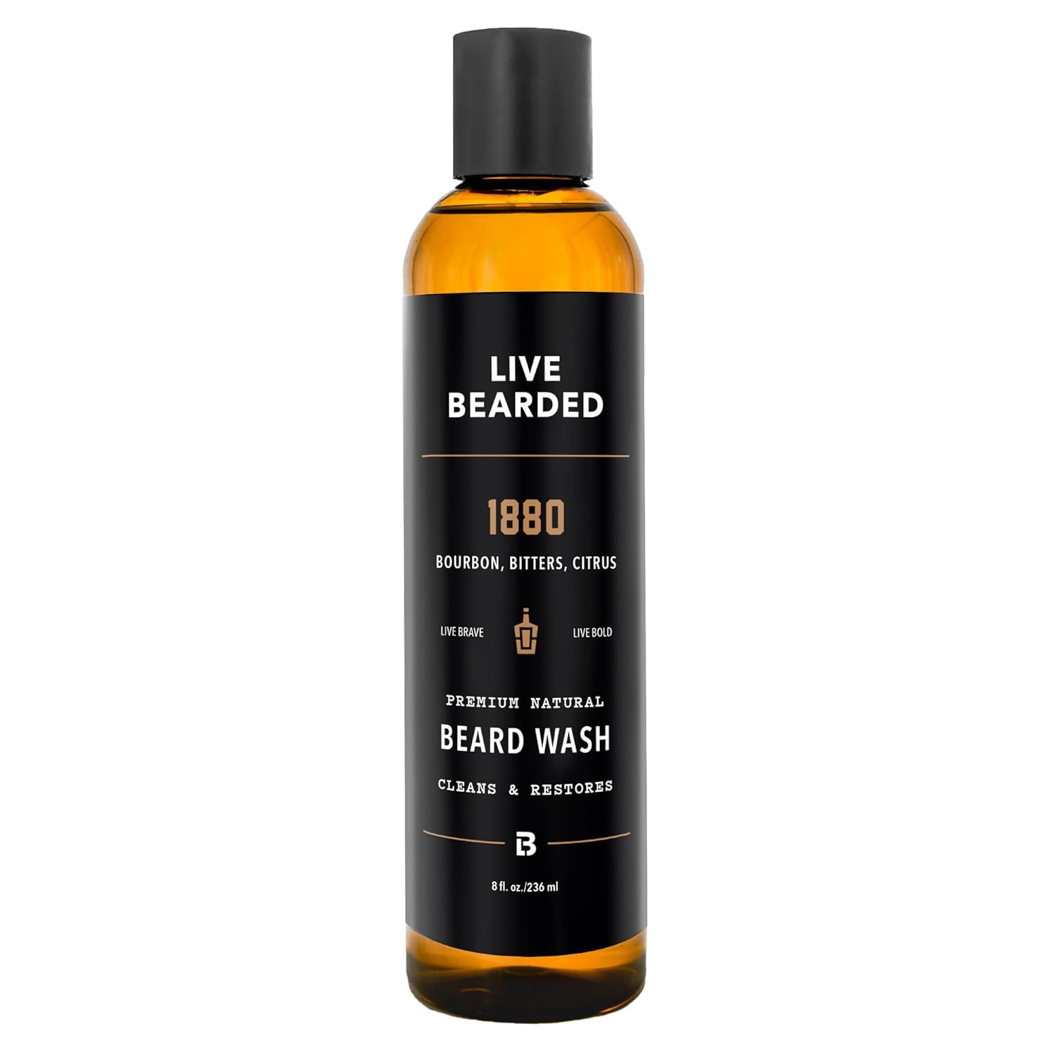 Live Bearded Beard Wash, 8 Fl Oz - Water-Based Face Cleanser With All-Natural Ingredients For A Gentle, Deep Clean - Made In The Usa | Canyon Scent - Juniper, Cypress, Fir Needle
