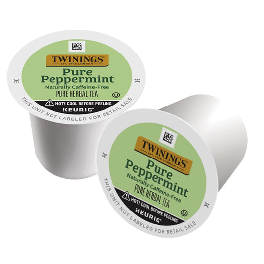 Twinings Pure Peppermint Herbal Tea K-Cup Pods For Keurig, 12 Count (Pack Of 6), Made With 100% Pure Peppermint, Naturally Caffeine-Free, Enjoy Hot Or Iced | Packaging May Vary