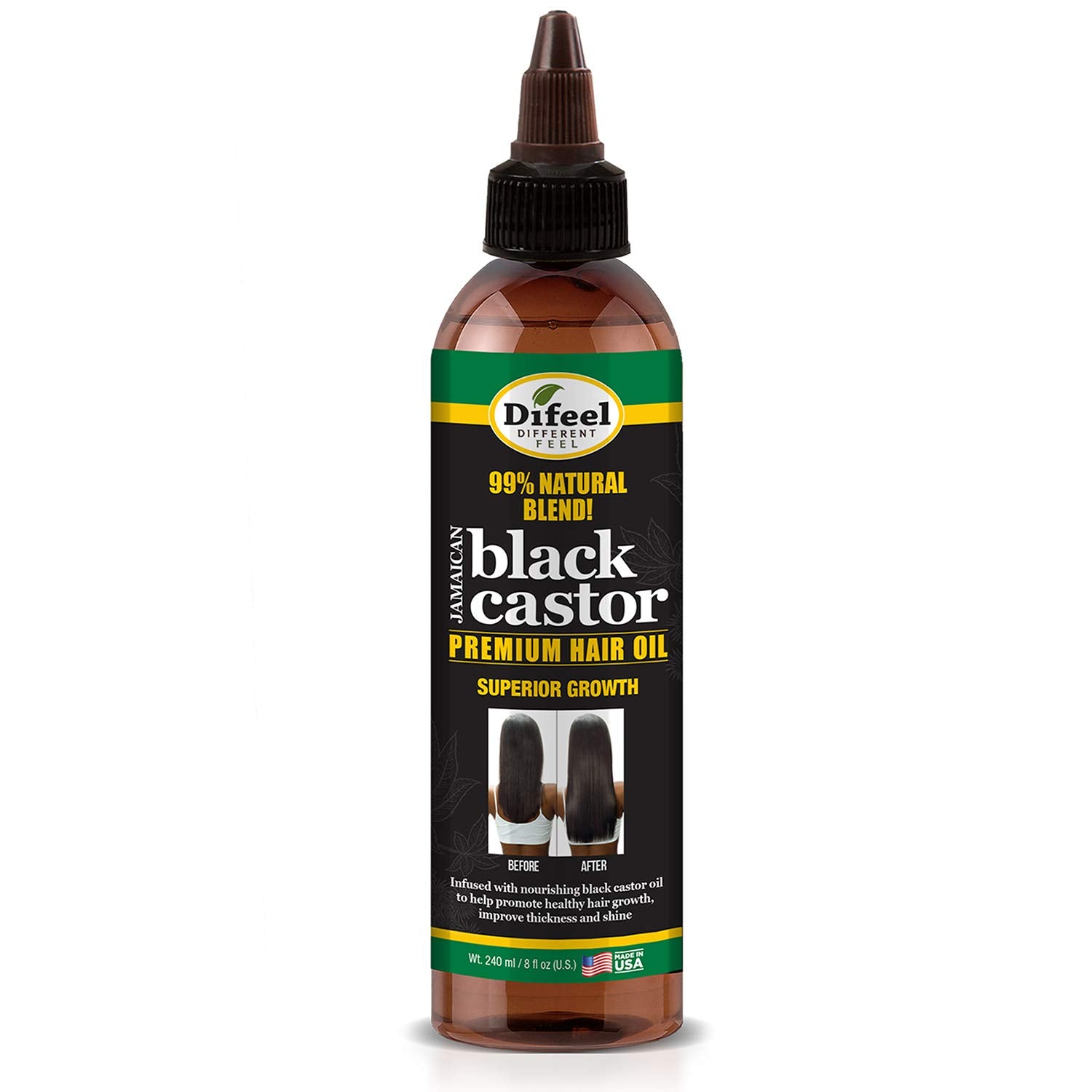 Difeel 99% Natural Blend Jamaican Black Castor Hair Oil 8 Oz