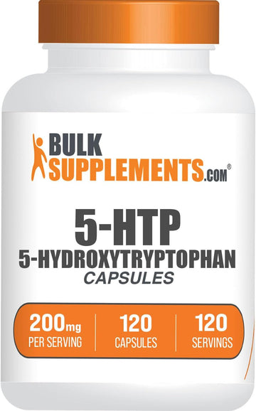 BULKSUPPLEMENTS.COM 5-HTP 200mg - 5-Hydroxytryptophan, 5 HTP Supplement, 5-HTP Capsules - HTP5 Supplement, Griffonia Seed Extract - Mood Support Supplement, 1 Capsule per Serving, 120 Capsules