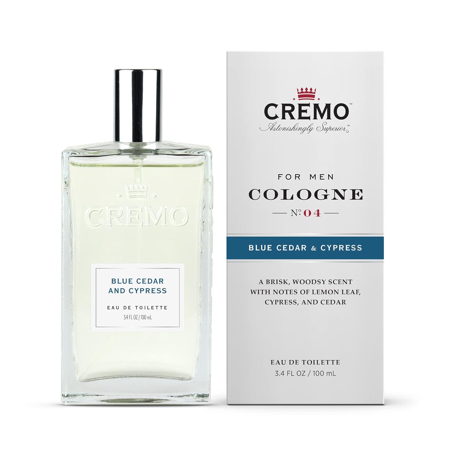 Cremo Blue Cedar & Cypress Cologne Spray, A Woodsy Scent with Notes of Lemon Leaf, Cypress and Cedar, 3.4 Fl Oz : Beauty & Personal Care
