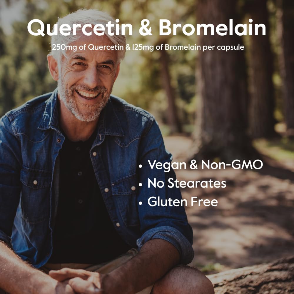 Bestvite Quercetin With Bromelain 500Mg/250Mg (240 Vegetarian Capsules) (120 X 2) - No Stearates - No Silicon Dioxide - Vegan - Non Gmo - Gluten Free : Health & Household
